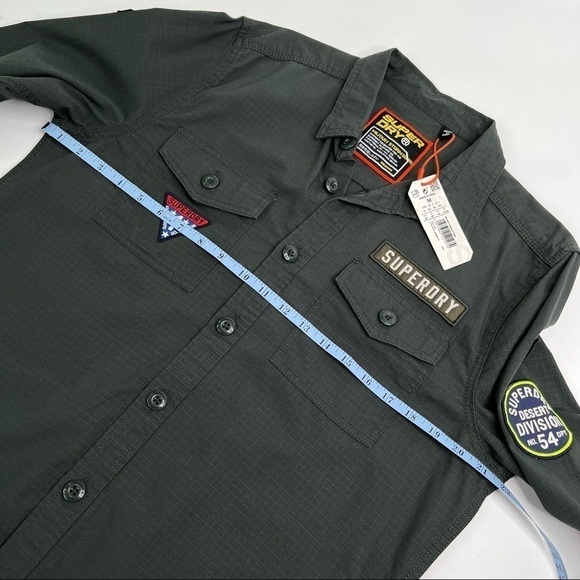 New Superdry Army Green Military Storm Desert Division Button Down Shirt - Picture 14 of 15
